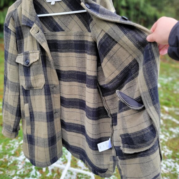 Lucky Brand Olive Green and Black Shacket - Picture 5 of 7